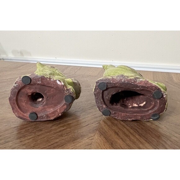 MCM Green Crackle Glaze Art Pottery Bird Figures Set Of 2 Farmhouse Bird Lovers - Picture 8 of 13